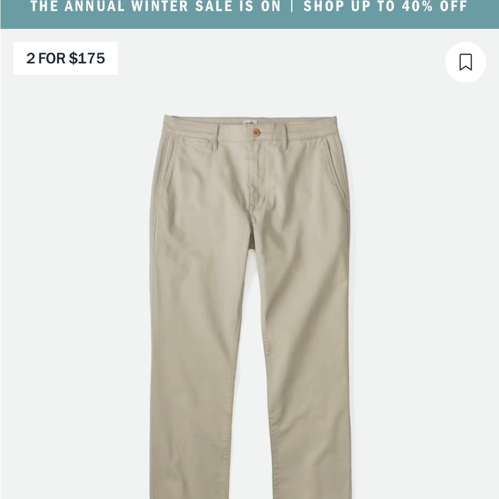 Men's Huckberry Flint & Tinder Classic Straight Leg Pants